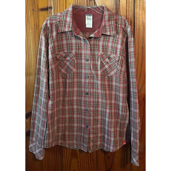 The North Face women’s long sleeve button down shirt plaid size large - Picture 1 of 4